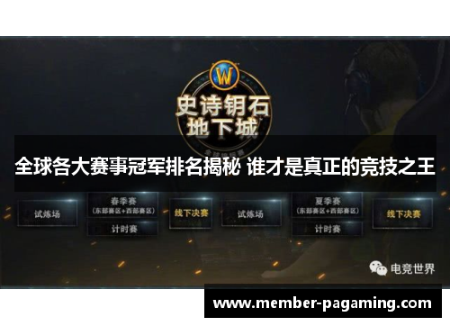 全球各大赛事冠军排名揭秘 谁才是真正的竞技之王 全球各大赛事冠军排名揭秘 谁才是真正的竞技之王