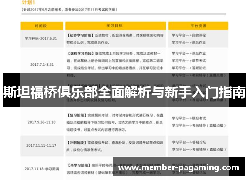 斯坦福桥俱乐部全面解析与新手入门指南 斯坦福桥俱乐部全面解析与新手入门指南